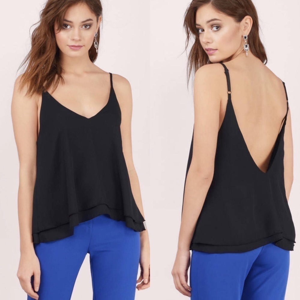Tobi ON THE VERGE BLACK v neck TANK top